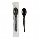 Dixie Individually Wrapped Heavyweight Polystyrene Teaspoons - Black, 1000 count